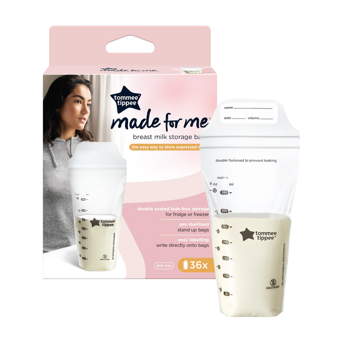 Tommee Tippee Breast Milk Storage Bags x36