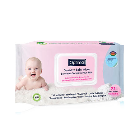 Optimal Wipes Sensitive Powder Puff With Lid x 72